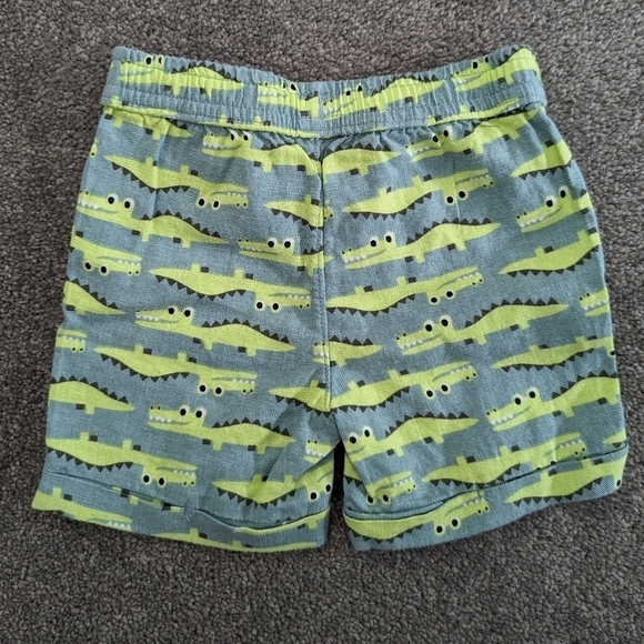 Wonder nation crocodile print linen blend shorts green 6-9 months - Picture 3 of 4